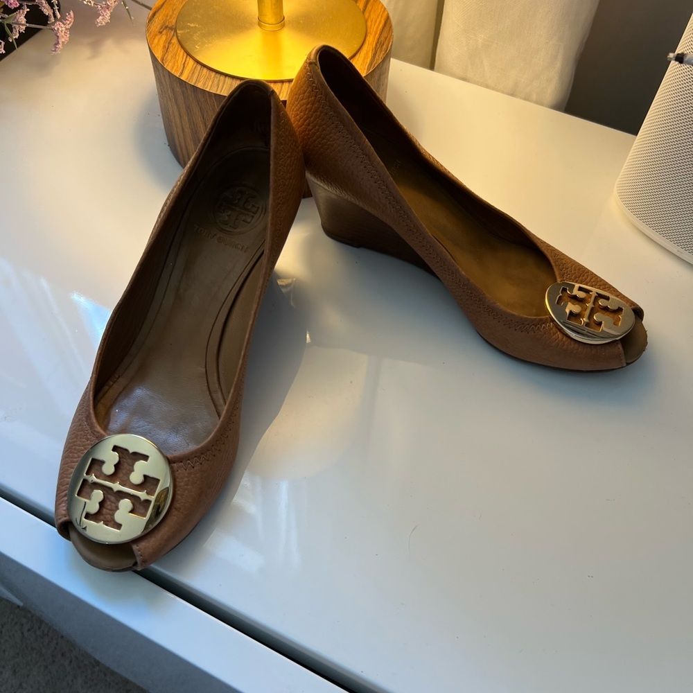Tory Burch Brown Wedge Shoes